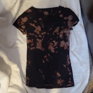 Black Bleach u neck tee shirt